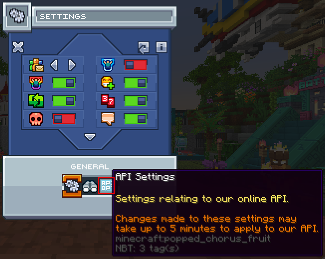 api settings